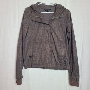 Bench Hood Jacket Brown Polka Dot Outdoors Cotton Lightweight Windbreaker
